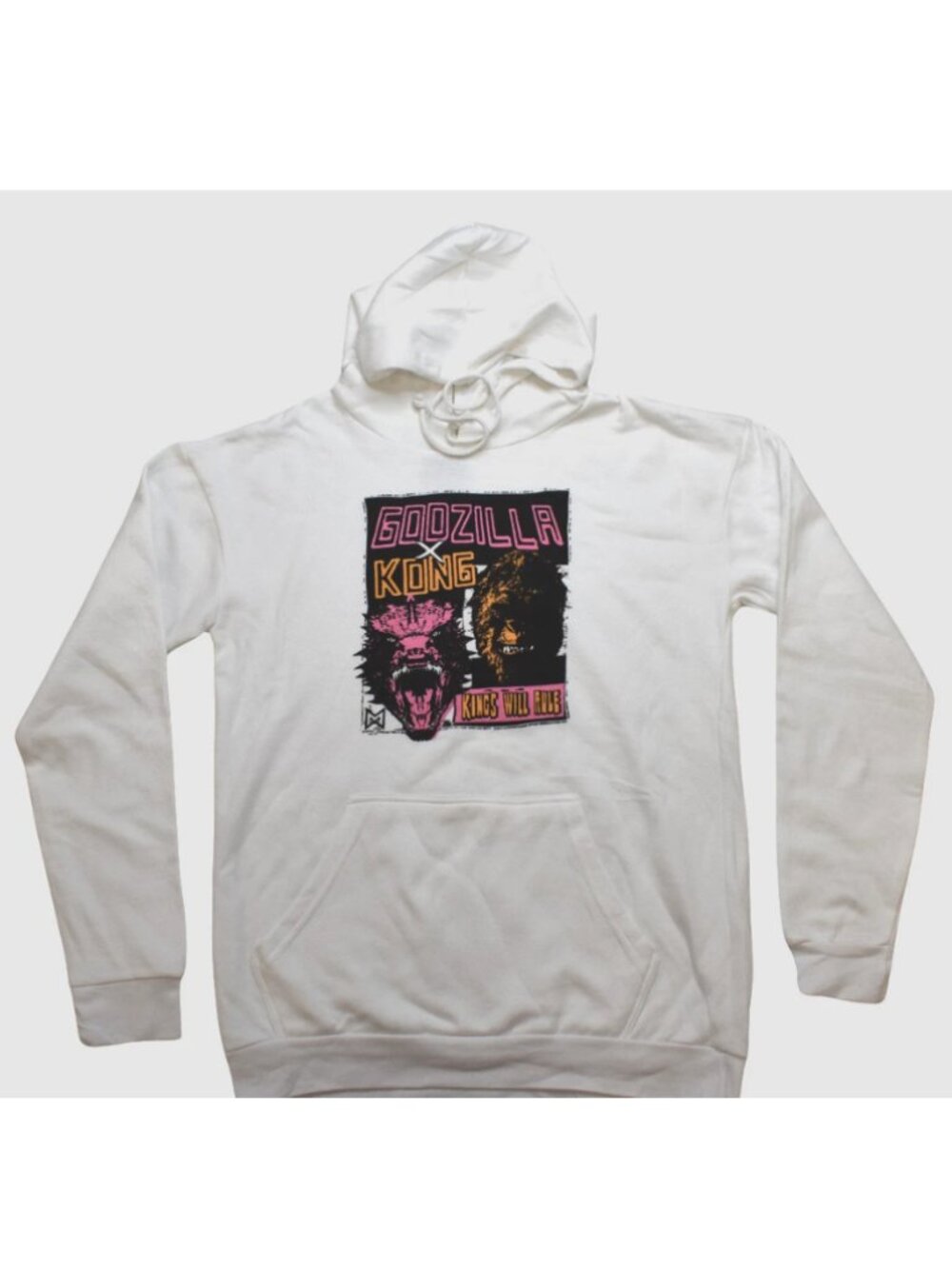Godzilla vs Kong The New Empire Mens Kings Will Rule White Hoodie New Large